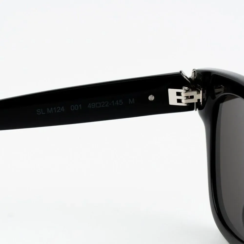 NEW Saint Laurent SLM124 001 Black Grey Square Men Sunglasses